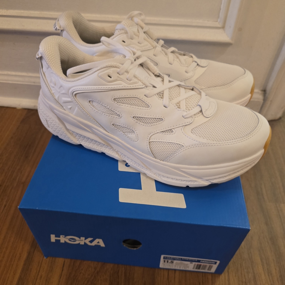 Hoka One Clifton L White/gum Sz 11.5